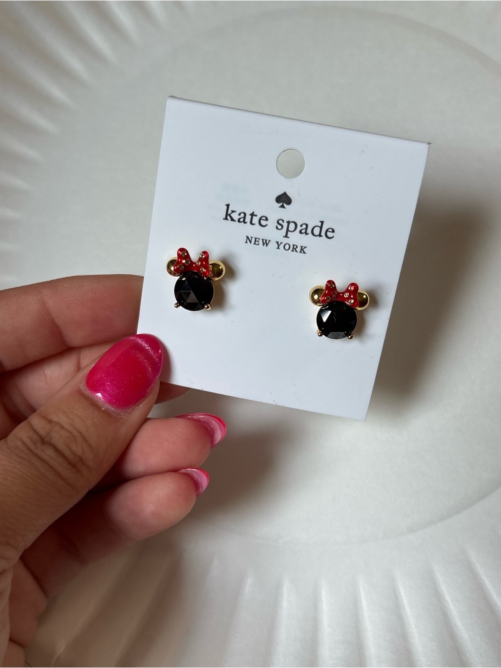 Kate Spade Minnie Mouse Stud Earrings NEW